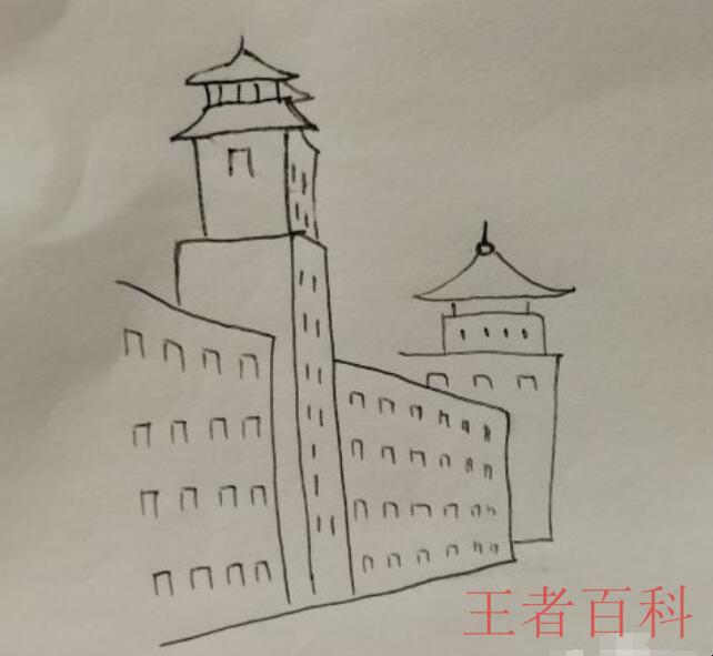 怎么绘画古城城墙简笔画